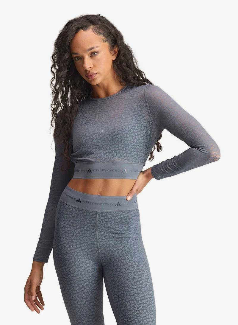 adidas By Stella McCartney Stella Mccartney Longsleeve Lace Cropped Top